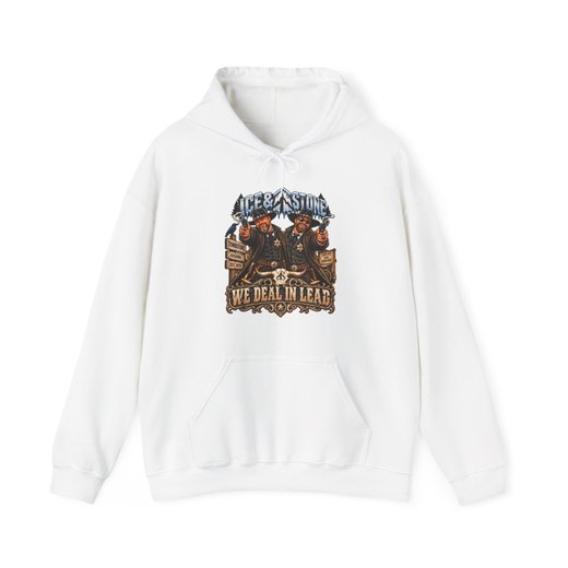 We Deal In Lead — Ice & Stone Crossover Heavy Blend Hoodie · S–5XL