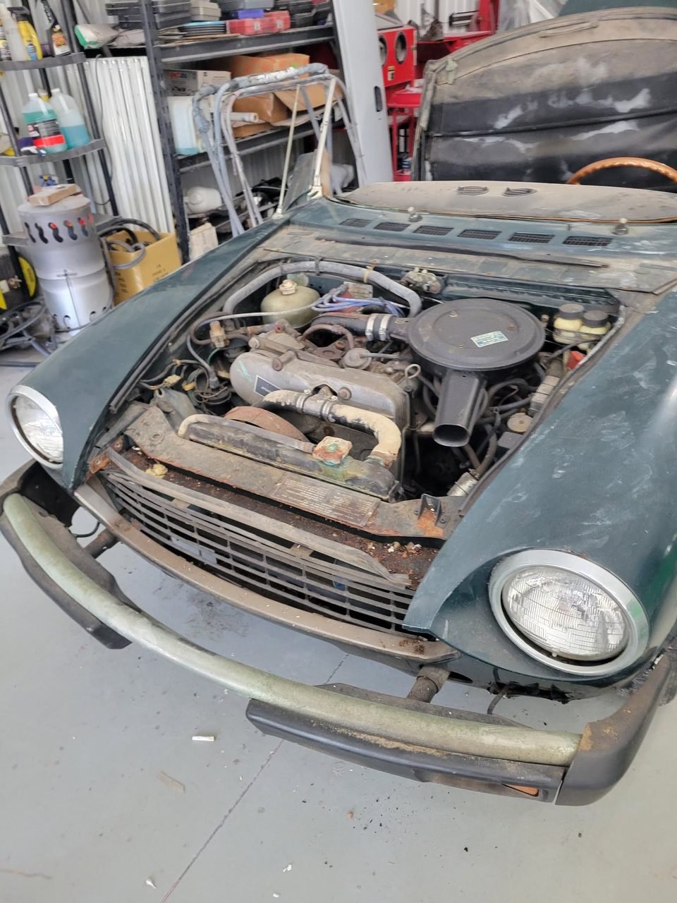 Stage 1 — the twin-cam engine bay as received
